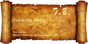 Turóczy Béla névjegykártya