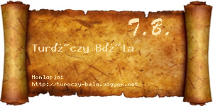 Turóczy Béla névjegykártya