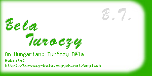 bela turoczy business card